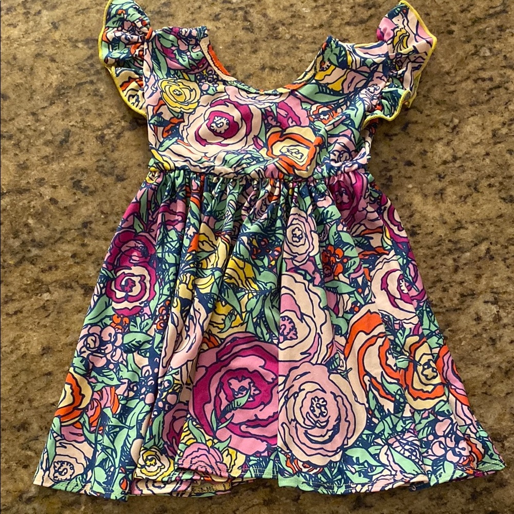 Dot Dot Smile Pink and Purple Ruffled Tiered Sundress